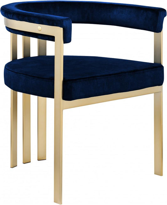 Meridian Furniture - Marcello Navy Velvet Dining Chair (Set of 2) - 595Navy-C veiw 1