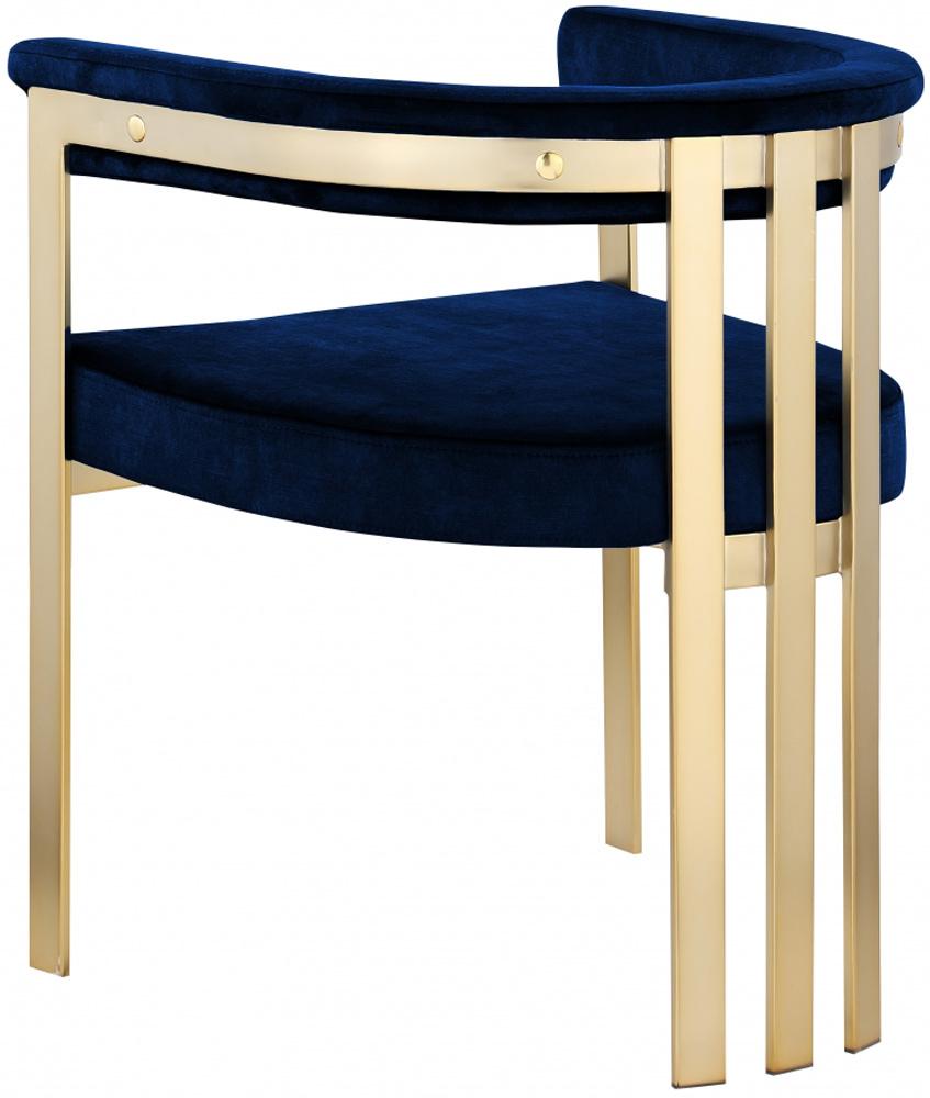 Meridian Furniture - Marcello Navy Velvet Dining Chair (Set of 2) - 595Navy-C veiw 2