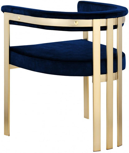 Meridian Furniture - Marcello Navy Velvet Dining Chair (Set of 2) - 595Navy-C veiw 2