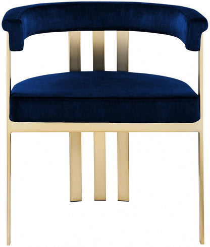 Meridian Furniture - Marcello Navy Velvet Dining Chair (Set of 2) - 595Navy-C veiw 3