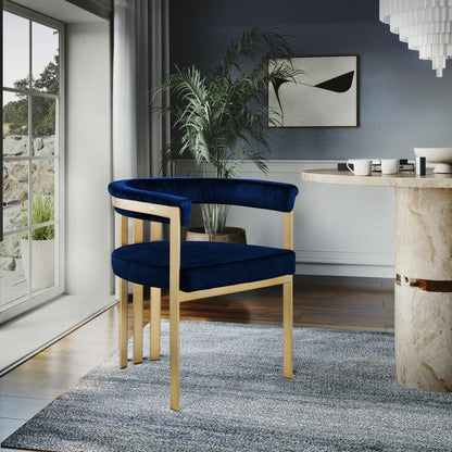 Meridian Furniture - Marcello Navy Velvet Dining Chair (Set of 2) - 595Navy-C veiw 6