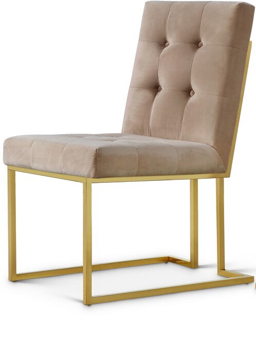 Meridian Furniture - Pierre Beige Velvet Dining Chair (Set of 2) - 714BE-C veiw 1