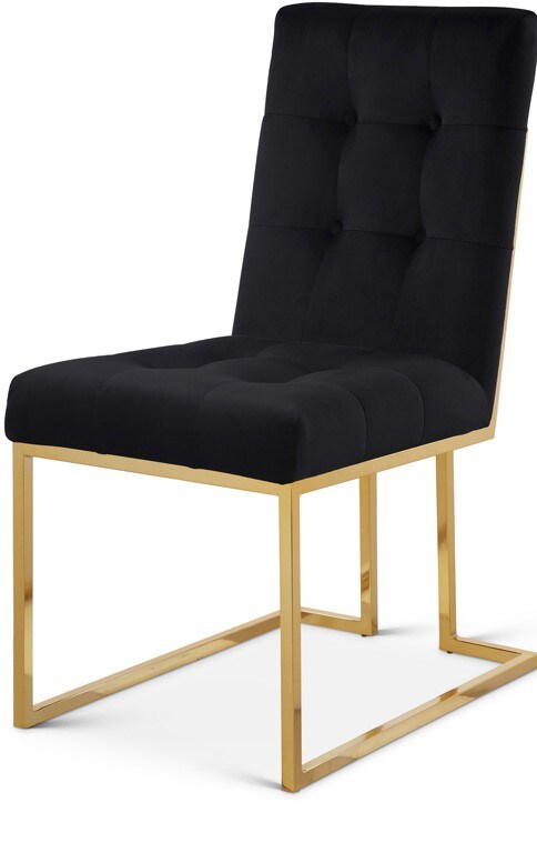 Meridian Furniture - Pierre Black Velvet Dining Chair (Set of 2) - 714Black-C veiw 1