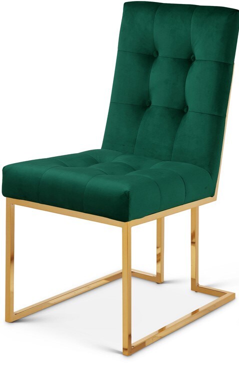Meridian Furniture - Pierre Green Velvet Dining Chair (Set of 2) - 714Green-C veiw 1