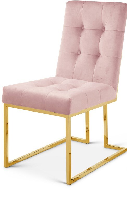 Meridian Furniture - Pierre Pink Velvet Dining Chair (Set of 2) - 714Pink-C veiw 1