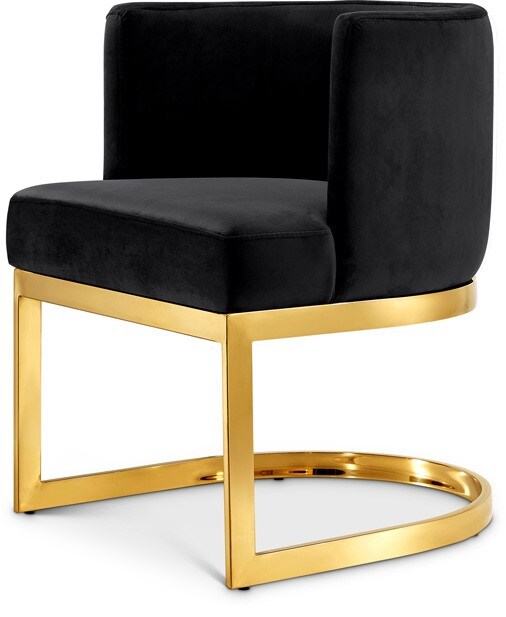 Meridian Furniture - Gianna Black Velvet Dining Chair - 718Black-C veiw 1