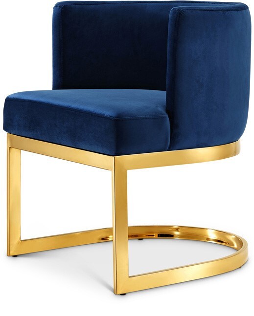 Meridian Furniture - Gianna Navy Velvet Dining Chair - 718Navy-C veiw 1
