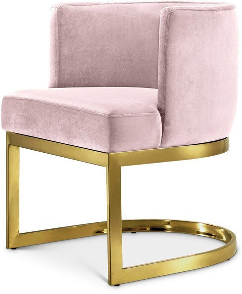 Meridian Furniture - Gianna Pink Velvet Dining Chair - 718Pink-C veiw 1