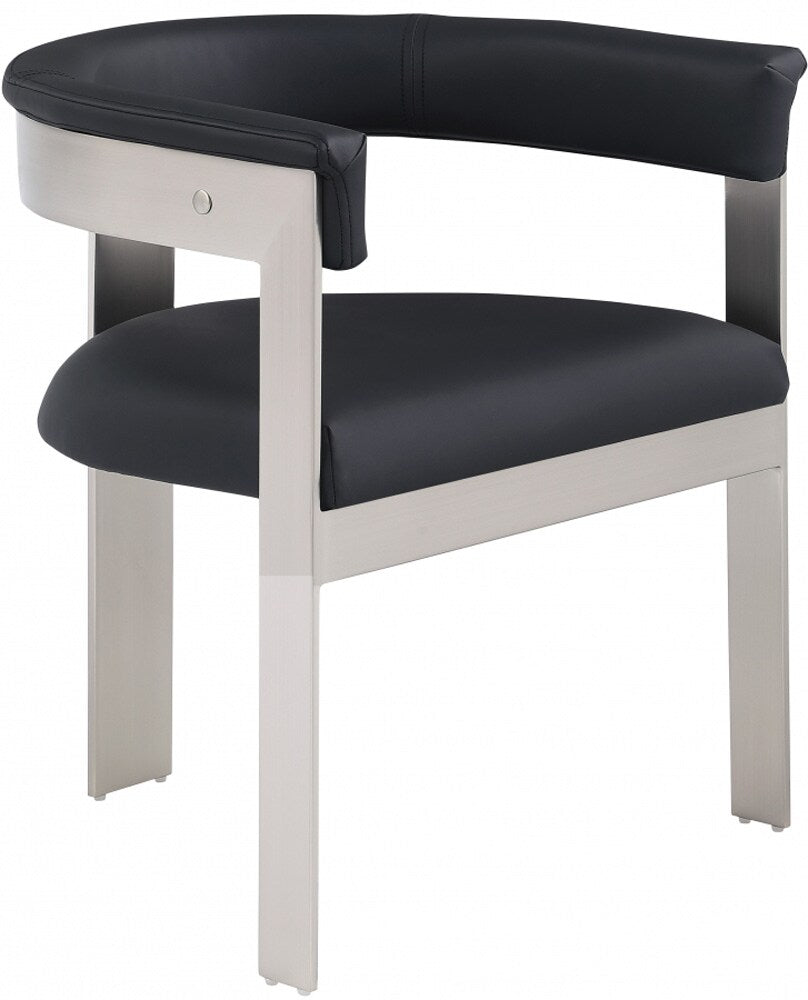 Meridian Furniture - Romeo Black Vegan Leather Dining Chair (Set of 2) - 726Black-C veiw 1