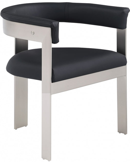 Meridian Furniture - Romeo Black Vegan Leather Dining Chair (Set of 2) - 726Black-C veiw 1
