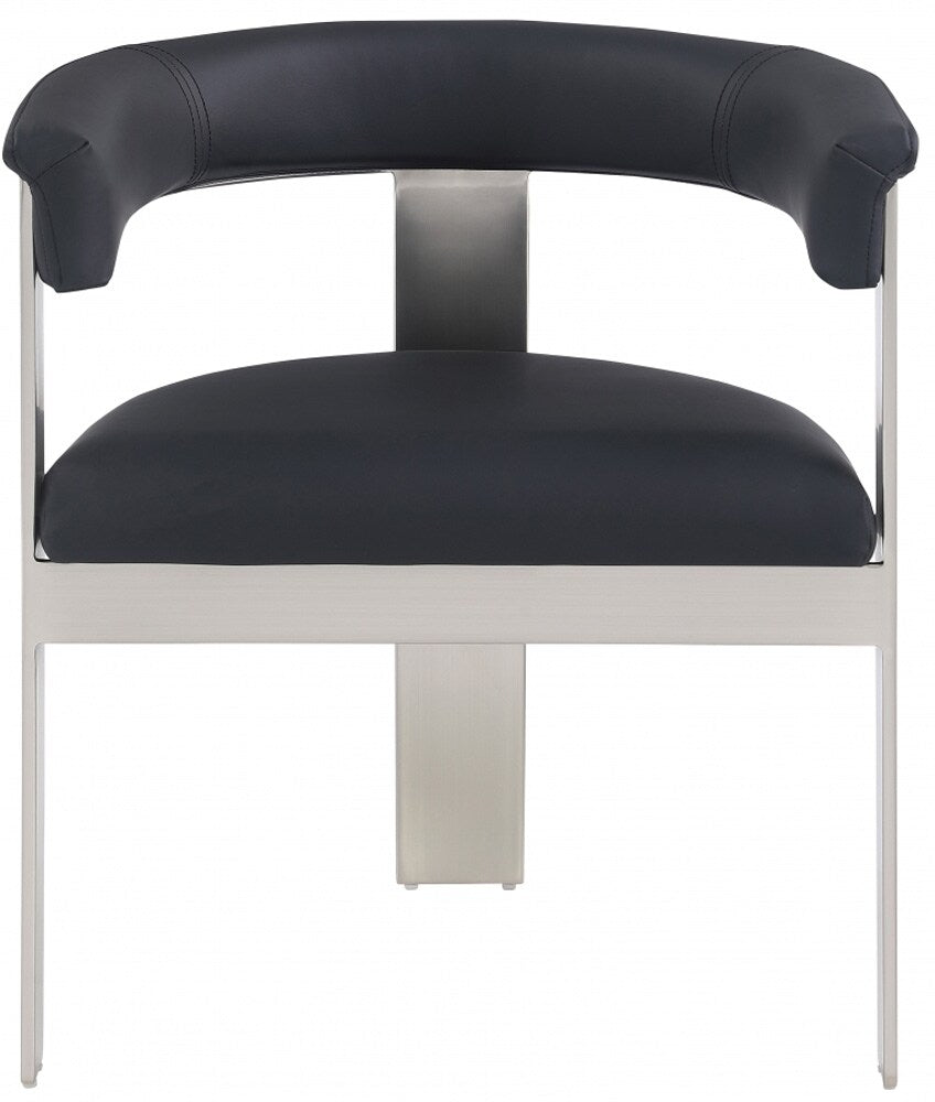 Meridian Furniture - Romeo Black Vegan Leather Dining Chair (Set of 2) - 726Black-C veiw 3