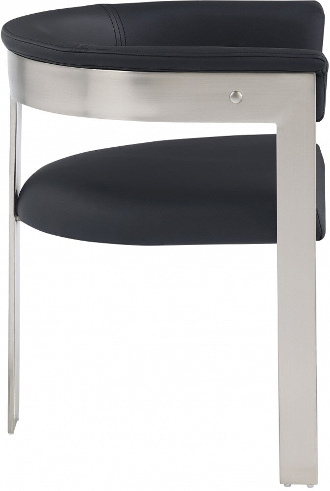 Meridian Furniture - Romeo Black Vegan Leather Dining Chair (Set of 2) - 726Black-C veiw 4