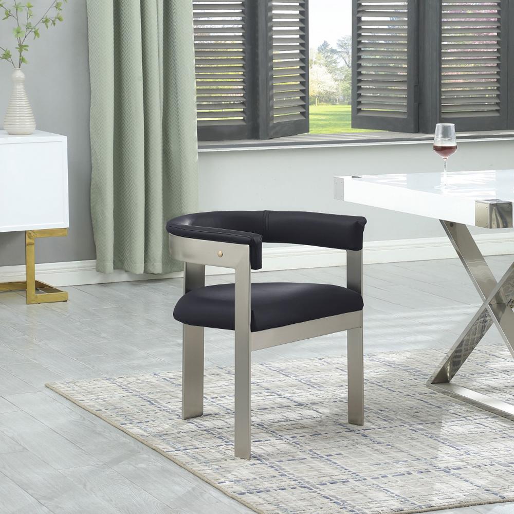 Meridian Furniture - Romeo Black Vegan Leather Dining Chair (Set of 2) - 726Black-C veiw 6