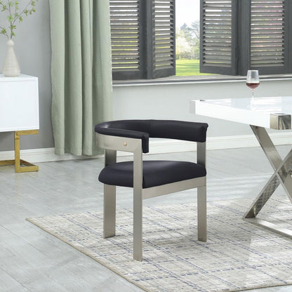 Meridian Furniture - Romeo Black Vegan Leather Dining Chair (Set of 2) - 726Black-C veiw 6