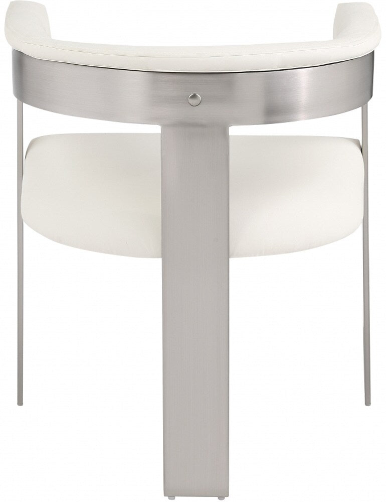 Meridian Furniture - Romeo Cream Vegan Leather Dining Chair (Set of 2) - 726Cream-C veiw 2
