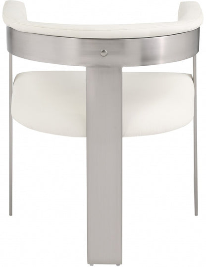 Meridian Furniture - Romeo Cream Vegan Leather Dining Chair (Set of 2) - 726Cream-C veiw 2