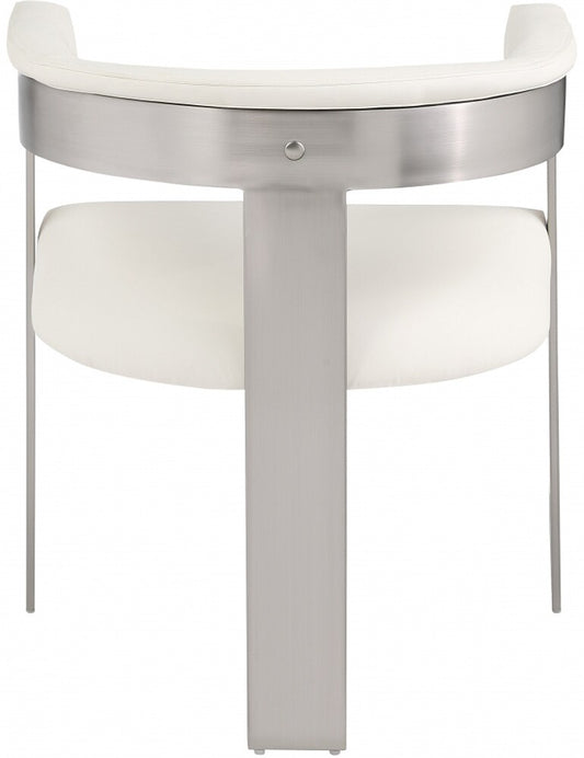 Meridian Furniture - Romeo Cream Vegan Leather Dining Chair (Set of 2) - 726Cream-C veiw 2
