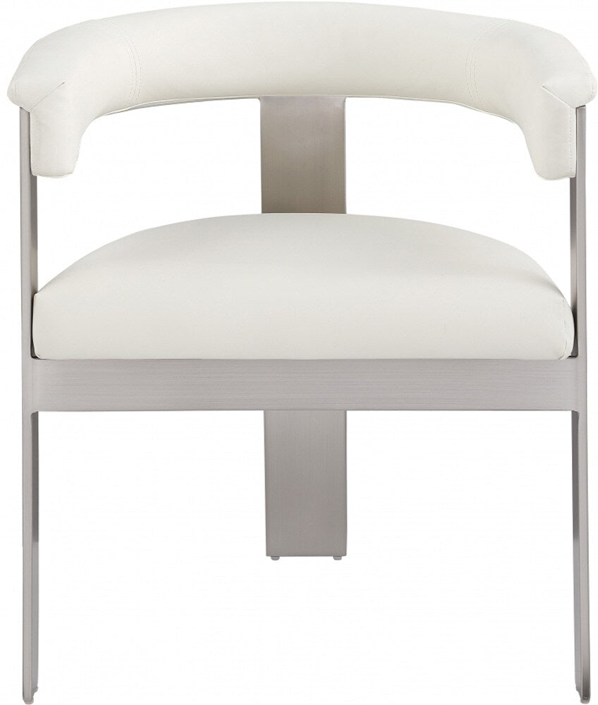 Meridian Furniture - Romeo Cream Vegan Leather Dining Chair (Set of 2) - 726Cream-C veiw 3