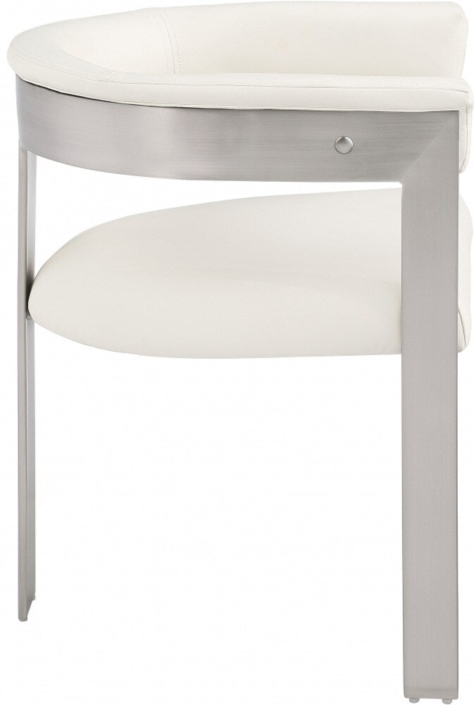 Meridian Furniture - Romeo Cream Vegan Leather Dining Chair (Set of 2) - 726Cream-C veiw 4