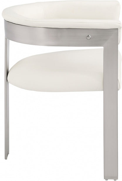 Meridian Furniture - Romeo Cream Vegan Leather Dining Chair (Set of 2) - 726Cream-C veiw 4