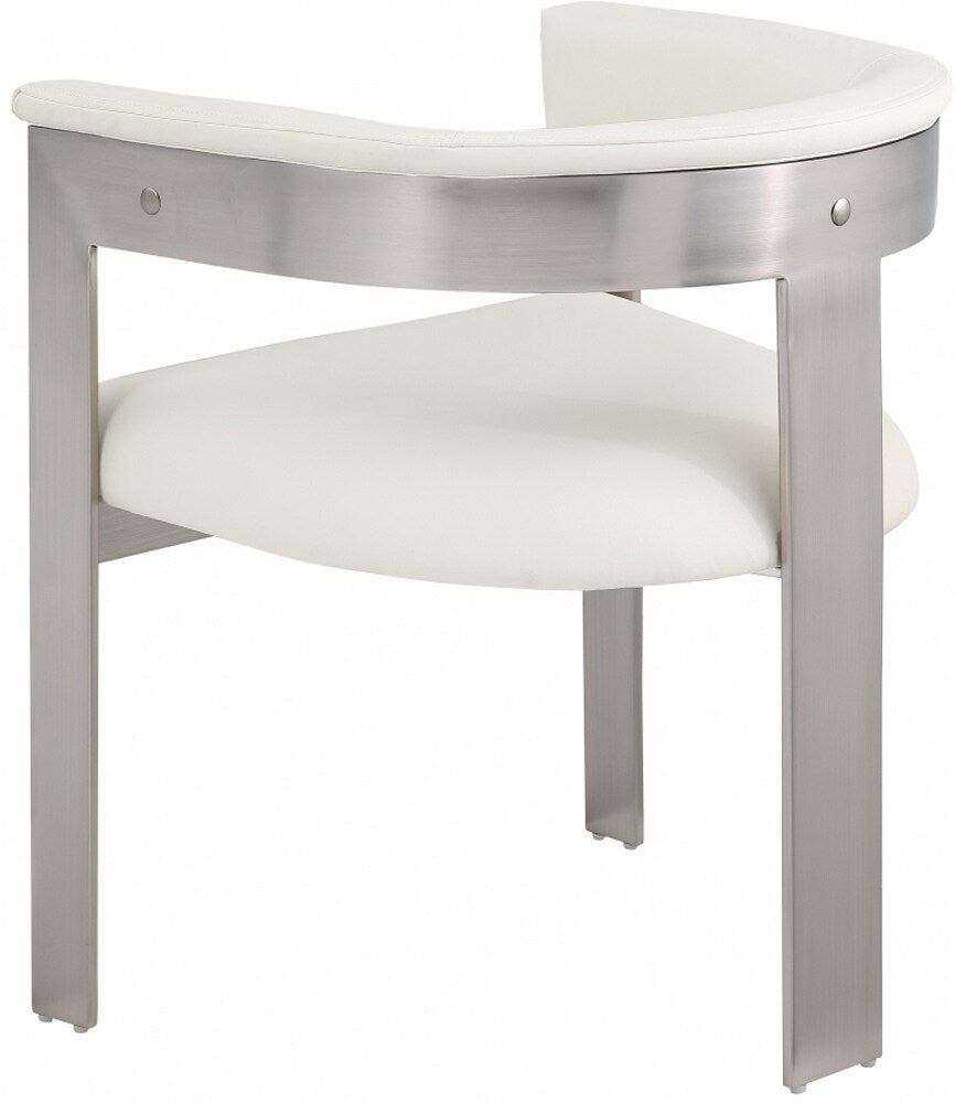 Meridian Furniture - Romeo Cream Vegan Leather Dining Chair (Set of 2) - 726Cream-C veiw 5
