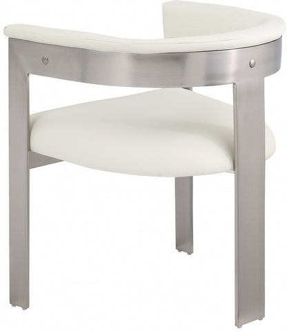 Meridian Furniture - Romeo Cream Vegan Leather Dining Chair (Set of 2) - 726Cream-C veiw 5