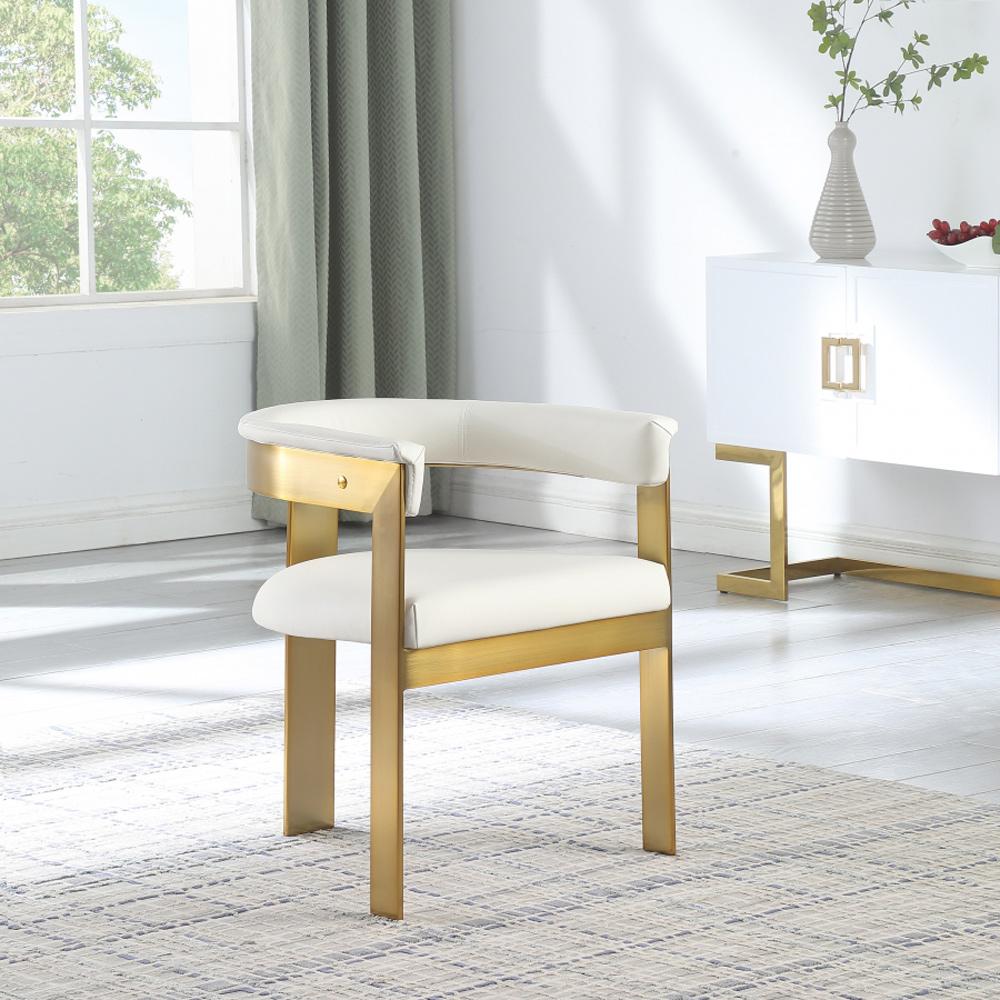Meridian Furniture - Romeo Cream Vegan Leather Dining Chair (Set of 2) - 831Cream-C veiw 6