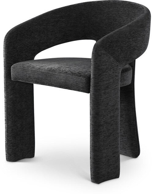 Meridian Furniture - Rendition Black Plush Fabric Dining Chair - 911Black-C veiw 1