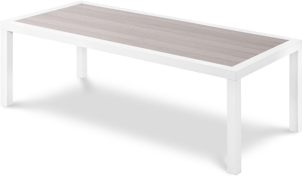 Meridian Furniture - Nizuc Grey Wood Look Accent Paneling Outdoor Patio Aluminum Coffee Table - 371-C veiw 1