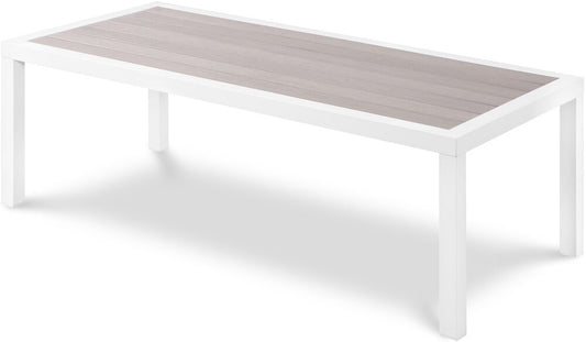 Meridian Furniture - Nizuc Grey Wood Look Accent Paneling Outdoor Patio Aluminum Coffee Table - 371-C veiw 1