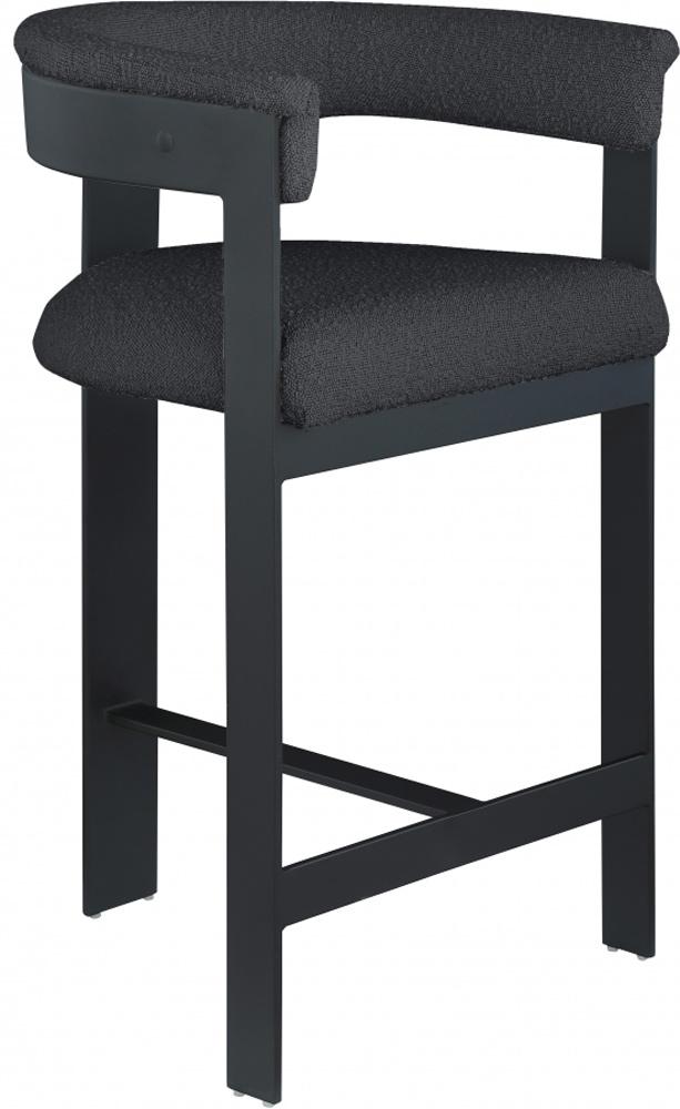 Meridian Furniture - Romeo Black Boucle Fabric Counter Stool (Set of 2) - 415Black-C veiw 1