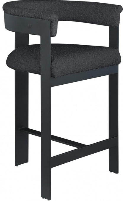 Meridian Furniture - Romeo Black Boucle Fabric Counter Stool (Set of 2) - 415Black-C veiw 1