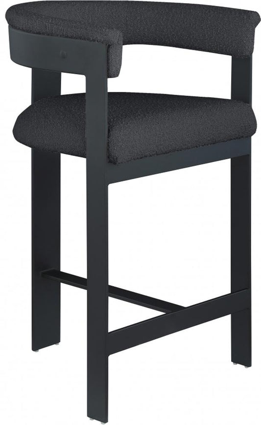 Meridian Furniture - Romeo Black Boucle Fabric Counter Stool (Set of 2) - 415Black-C veiw 1