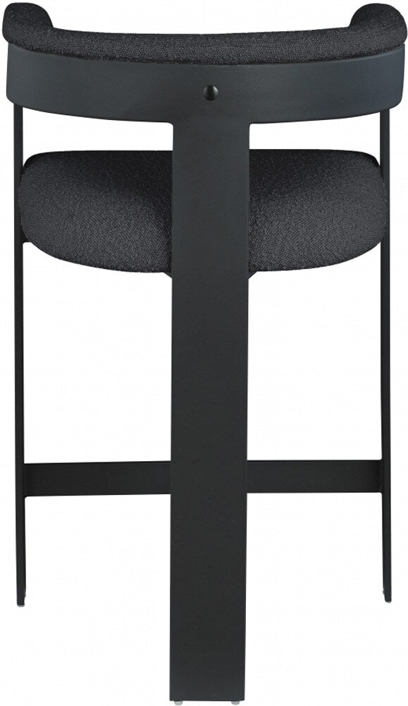 Meridian Furniture - Romeo Black Boucle Fabric Counter Stool (Set of 2) - 415Black-C veiw 2