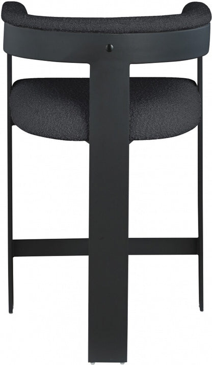 Meridian Furniture - Romeo Black Boucle Fabric Counter Stool (Set of 2) - 415Black-C veiw 2