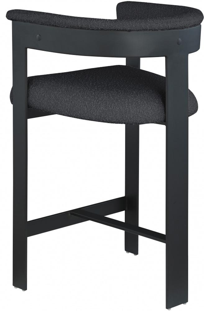 Meridian Furniture - Romeo Black Boucle Fabric Counter Stool (Set of 2) - 415Black-C veiw 4