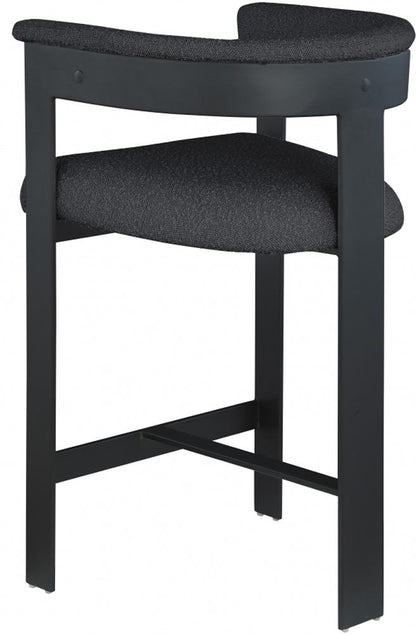 Meridian Furniture - Romeo Black Boucle Fabric Counter Stool (Set of 2) - 415Black-C veiw 4