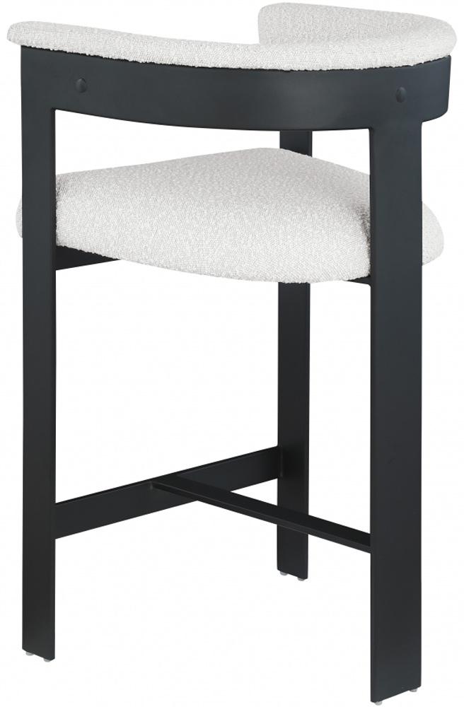 Meridian Furniture - Romeo Cream Boucle Fabric Counter Stool (Set of 2) - 415Cream-C veiw 5