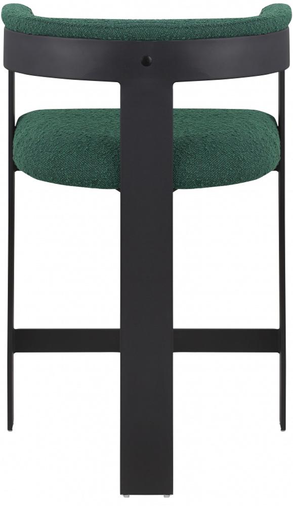 Meridian Furniture - Romeo Green Boucle Fabric Counter Stool (Set of 2) - 415Green-C veiw 2