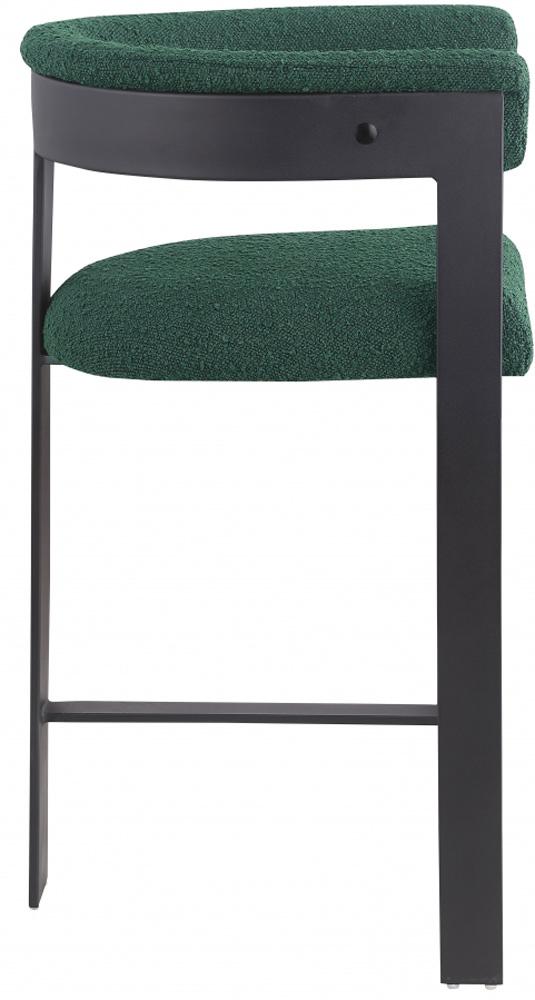 Meridian Furniture - Romeo Green Boucle Fabric Counter Stool (Set of 2) - 415Green-C veiw 4