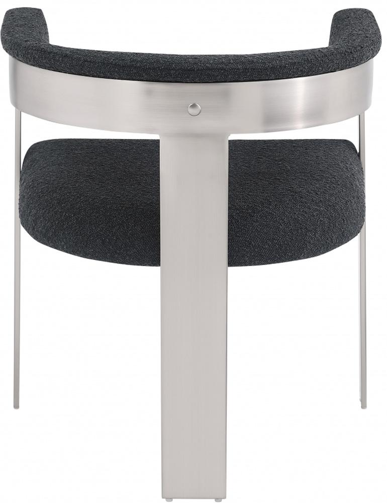Meridian Furniture - Romeo Black Boucle Fabric Dining Chair (Set of 2) - 727Black-C veiw 2