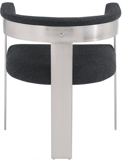 Meridian Furniture - Romeo Black Boucle Fabric Dining Chair (Set of 2) - 727Black-C veiw 2