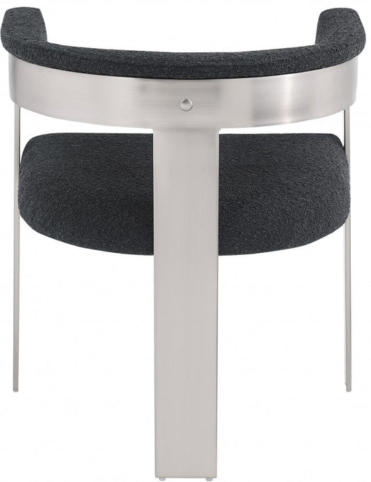Meridian Furniture - Romeo Black Boucle Fabric Dining Chair (Set of 2) - 727Black-C veiw 2