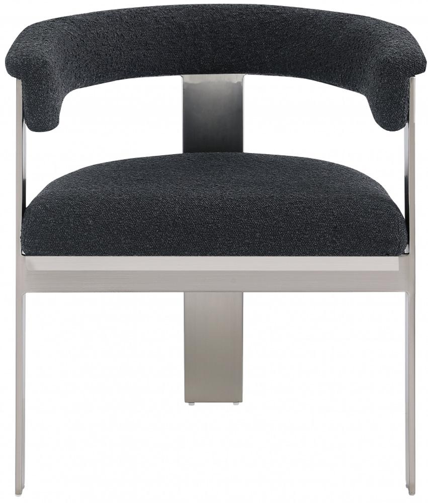 Meridian Furniture - Romeo Black Boucle Fabric Dining Chair (Set of 2) - 727Black-C veiw 3