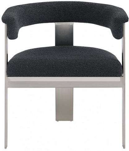 Meridian Furniture - Romeo Black Boucle Fabric Dining Chair (Set of 2) - 727Black-C veiw 3