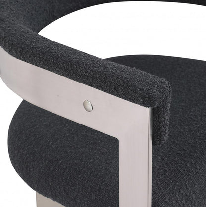 Meridian Furniture - Romeo Black Boucle Fabric Dining Chair (Set of 2) - 727Black-C veiw 6