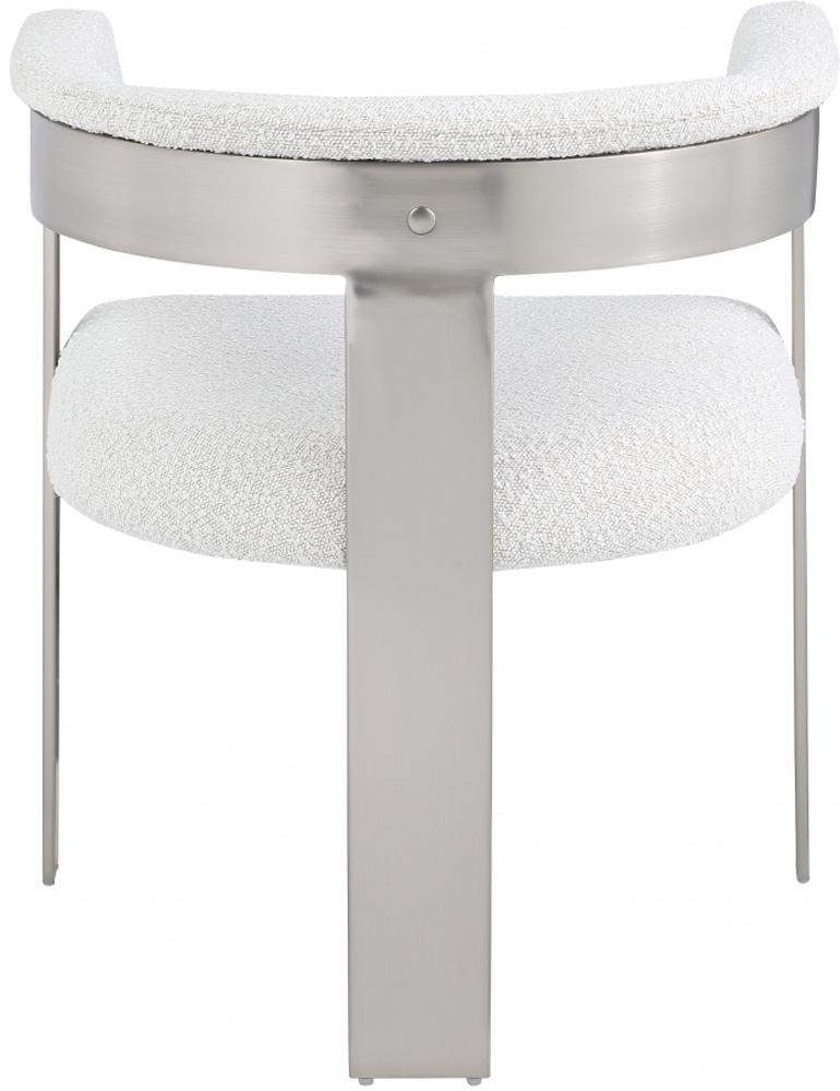 Meridian Furniture - Romeo Cream Boucle Fabric Dining Chair (Set of 2) - 727Cream-C veiw 2