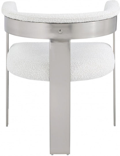 Meridian Furniture - Romeo Cream Boucle Fabric Dining Chair (Set of 2) - 727Cream-C veiw 2