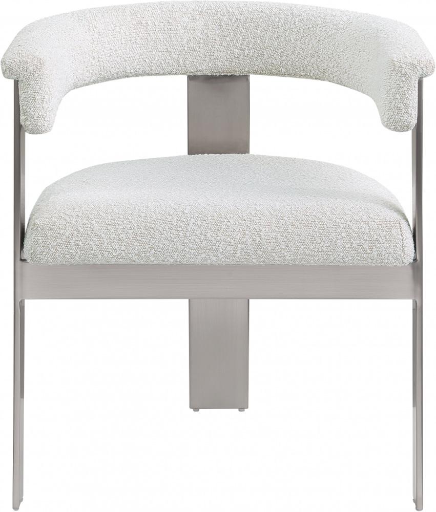 Meridian Furniture - Romeo Cream Boucle Fabric Dining Chair (Set of 2) - 727Cream-C veiw 3