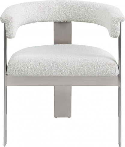 Meridian Furniture - Romeo Cream Boucle Fabric Dining Chair (Set of 2) - 727Cream-C veiw 3